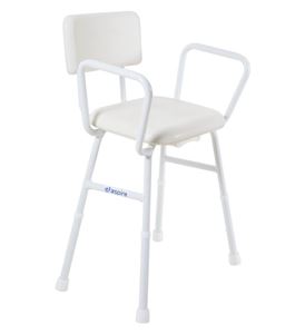 Picture of Stool, Shower  With Arms And Padded Backrest Height Adjustable